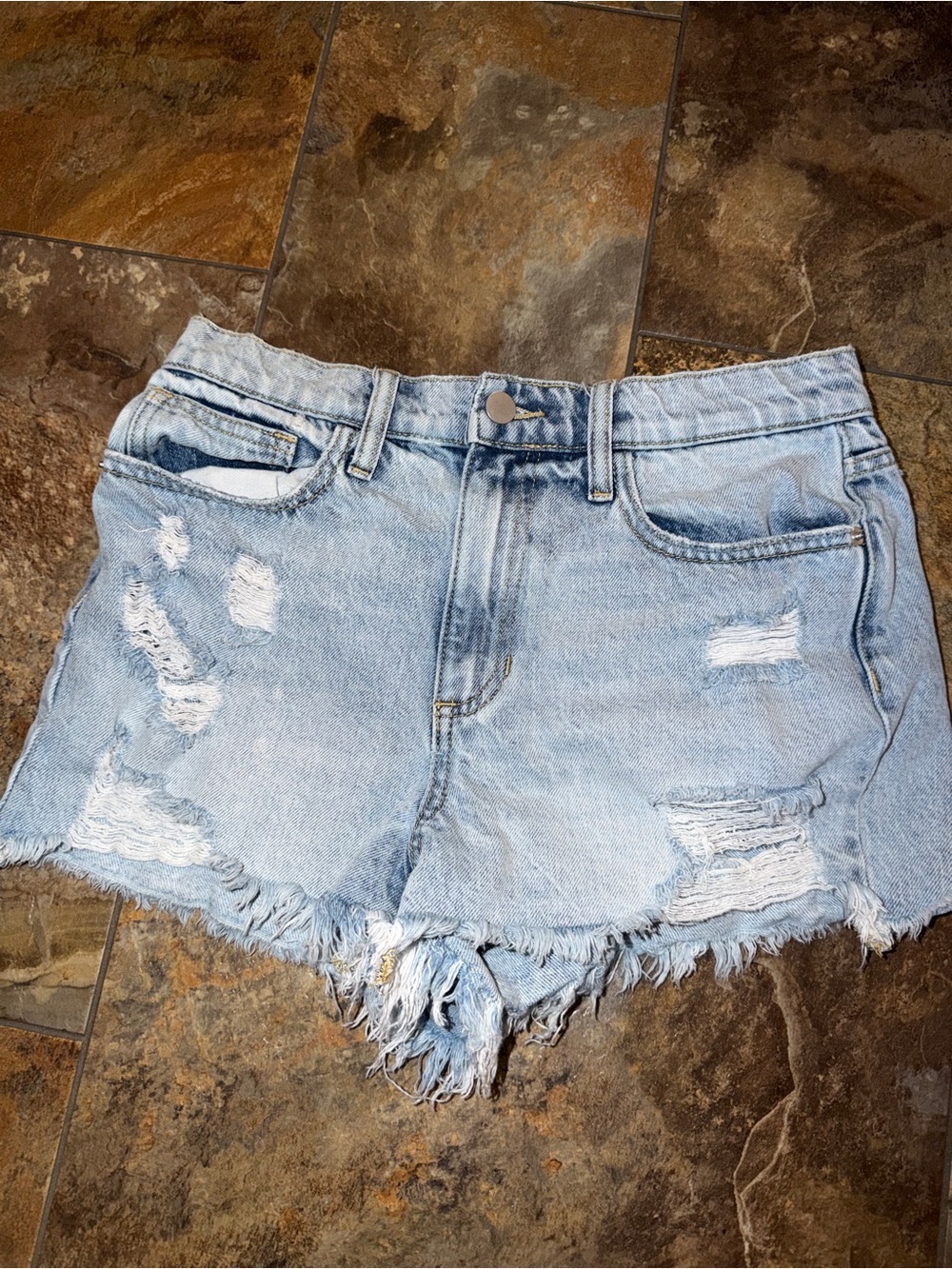 Altar’d State Light Blue Distressed Denim Women's Shorts size small